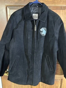 Vintage Disney Store Eeyore Jacke Damen Gr. XL schwarz Wildleder Leder Reißverschluss Mantel 90er - Bild 1 von 9