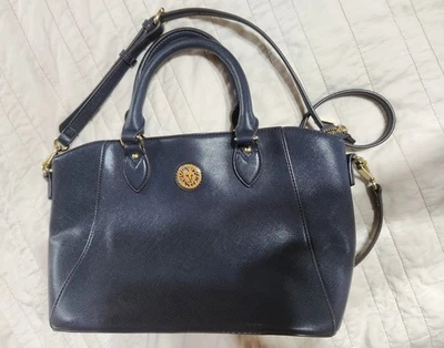 Anne Klein Navy Blue Women's Handbag With Detachable Body Strap - Image 1 of 4