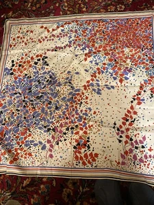 Jim Thompson 100% Thai Silk Rectangular Scarf , 34"×34" Abstract, Multicolored - Picture 1 of 6