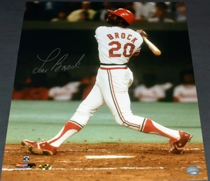 LOU BROCK SIGNED AUTOGRAPHED ST LOUIS CARDINALS 16x20 PHOTO COA - Picture 1 of 1