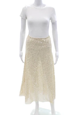 Zara Women A-Line Midi Skirt Beige Size S - Image 1 of 4