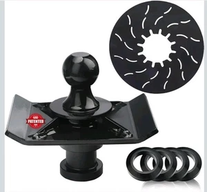 Gooseneck Ball to 5th Wheel Adapter, 1" Raised, Heavy Duty Reinforcing Ribs... - Bild 1 von 8