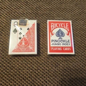 NEW Bicycle Pinochle Jumbo Index Playing Cards Bicycle Index 44, 2 Decks  - Picture 1 of 4