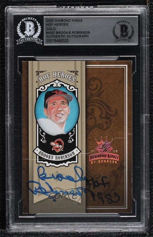 BAS 2005 Donruss Diamond Kings HOF Heroes Gold /25 Brooks Robinson BGS Authentic - Image 1 of 2