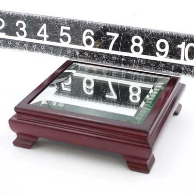 Oriental Rosewood Resin Display Stand Beveled Mirror Top Square 5" x 5" x 1.5" - Image 1 of 4