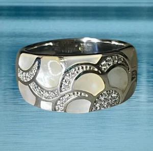 Belle Etoile Sterling Silver M.O.P. Adina Ring Size 11. - Picture 1 of 5
