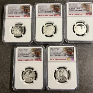 BCG 2017 S 25c Five SILVER Ltd EARLY Ed NGC PF 69 Ultra Cameo Cable Car Label - Picture 1 of 12