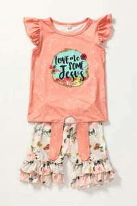 Honeydew Girl's  "Love Me Some Jesus" Two Piece Shirt and Pants Set NEW - Picture 1 of 1