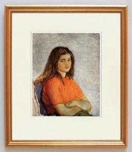 Frederique Klossowski Mädchen Portrait Kunst Balthus 18 Gerahmt - Bild 1 von 1