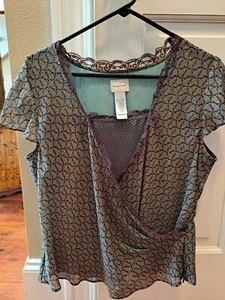 Emma James Women's Blouse Size 12 Lace Embellished EUC - Picture 1 of 4