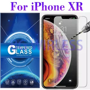 Funda protectora de pantalla de vidrio templado transparente 9H para Apple iPhone XR película amigable - Imagen 1 de 6