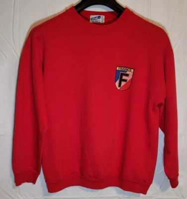 Suéter Francés Voila La France Vintage Años 80 Richs Store para Hombre Grande Rojo Logo Foto 1 de 4