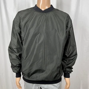 Vintage Highlander Men's LG Green/Black Gingham Plaid Windbreaker Pullover - Picture 1 of 7
