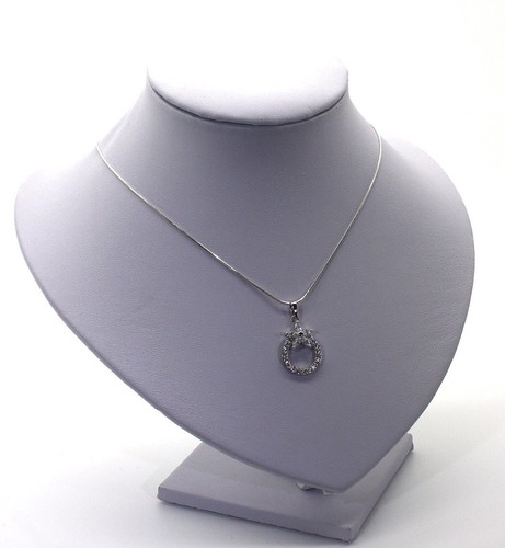 UNDERCOVER Collana e ciondolo con fiore e anello 5A zirconi argento sterling 925