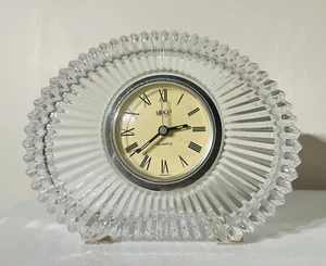 Mikasa Quartz Diamond Fire Crystal Glass Mantle Clock Made In Germany - Picture 1 of 5