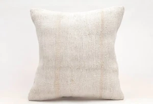 White Hemp Pillow Cover, 16"x16", Decorative Pillow, Throw Pillow, Accent Pillow - Picture 1 of 4