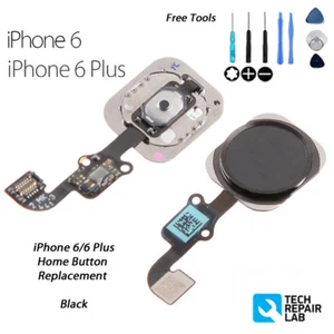 NEW iPhone 6 Complete Home Button Replacement Flex W/Gasket w/Tools - BLACK - Zdjęcie 1 z 6