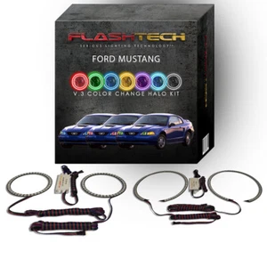 Kit de anillo halo LED cambiante multicolor RGB para faros Ford Mustang 1999-2004 - Imagen 1 de 11