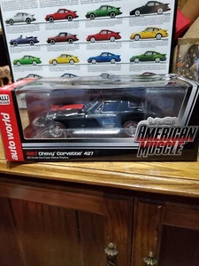 1/18 Auto World American Muscle 1967 Chevy Corvette 427 NIB BLACK RED STINGER - Picture 1 of 3