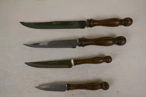 Vintage VIC Branded Rostfrei Wood Handled Knife Set made in Germany - Picture 1 of 8