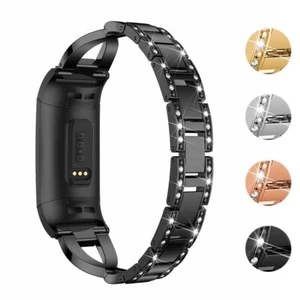 StrapsCo Rhinestone Alloy Watch Bracelet Band Strap for Fitbit Charge 4 - Picture 1 of 14