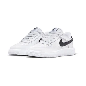 KIDS NIKE AIR FORCE 1 EASY ON_WHITE/BLACK FN0237-101-SIZE 10 - Picture 1 of 3