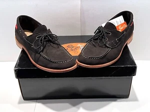 Men's Gorilla Suede Shoes Moccasin 10.5 Charcoal Gray Handcrafted Lace Up Loafer - Picture 1 of 7