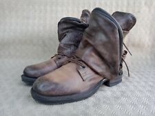 A.S 98 Brown Calfskin Leather Women's Lace-up Boots Size 36 US 5.5 UK 3