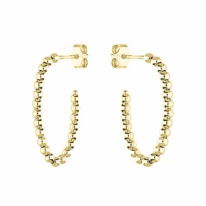 Yellow Gold Earrings 18 Carat Circle Size Ladies - Picture 1 of 1
