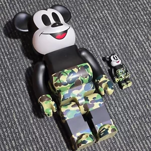 Be@rbrick Bearbrick BAPE 400% y 100% Set Mickey Mouse Disney Verde - Imagen 1 de 4