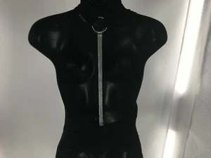 Women’s Black Silver Cut Out Back Blouse Shirt Top Size X Large NWT - Picture 1 of 4