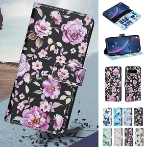 Painted Flowers PU Leather Flip Wallet Case For Google Pixel 9A/9Pro XL/9Pro/9 - Picture 1 of 92