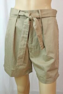 POLO by Ralph Lauren Woman's Linen Tan Shorts~Tie Belt~NWT~