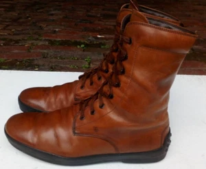 TODS BROWN LEATHER BOOTS SIZE UK 9.5 EU 43.5 - Picture 1 of 11