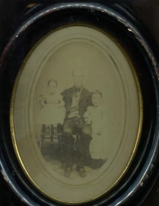 Wilmington, DE, Portrait of Father & Daughters, ID'd, by Jeanes, circa 1870 - Picture 1 of 3