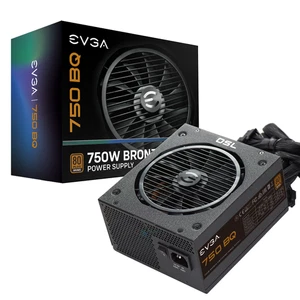 EVGA 750 BQ 80+ Bronze – 750W półmodułowy zasilacz / zasilacz ✅ Prawie nowy - Zdjęcie 1 z 4