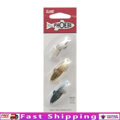 Fishing Lure Spoon Kit 3 Pack 1/8oz Metal Lures Hydrodynamic Baitfish Game Fish - Image 1 of 4