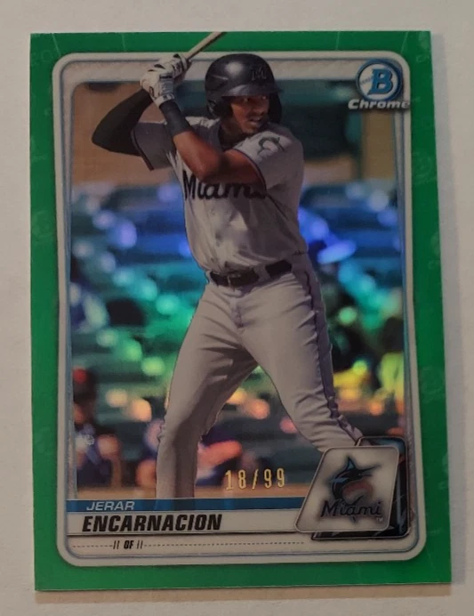 Jerar Encarnacion (Marlins) 2020 Bowman Draft Chrome GREEN REFRACTOR /99 - Image 1 of 1