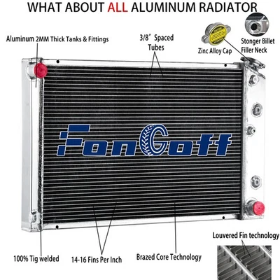 4 Rows Aluminum Radiator For 1970-81 Camaro Monte Carlo 1975-1979 Chevrolet Nova — 第 1/4 张图片