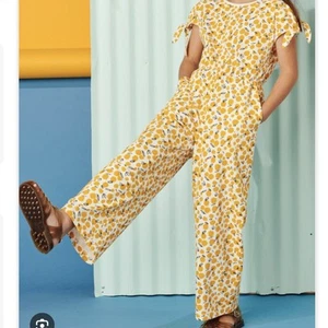 Tea Collection Tie Sleeve Jumpsuit Tangy Citrus Print NEW Girls 14 - Picture 1 of 7