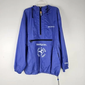 Vintage 90s Sony Handycam Blue Pullover Anorak Tech Promo Jacket Size XL - Bild 1 von 10