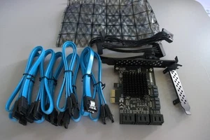 PCI-E X1 to SATA 3.0 Controller Card, 8 Port SATA III 6Gbps - PCIE SATA 8 port - Afbeelding 1 van 7