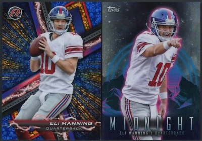 2023 Topps Composite Eli Manning Resurgence Blue & Orange Spark/Midnight PAIR - Image 1 of 3
