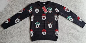 Kids Unisex Christmas Polar Bear Jumper Grey Age 9 Years Brand New With Label - Picture 1 of 7