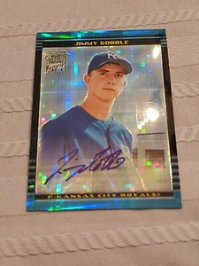 2002 Bowman Chrome X-Fractors Royals Baseball Card #394 Jimmy Gobble AU A /250