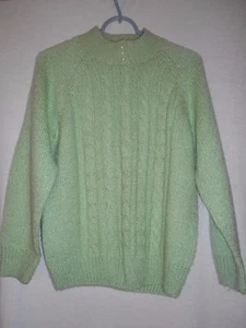 Maglione verde taglia PM Karen Scott Petites finto dolcevita bottoni perlati donna - Foto 1 di 7