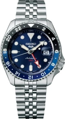 Новый Seiko 5 Sports автоматический GMT синий циферблат из нержавеющей стали мужские часы SSK003K1 - Изображение 1 из 3
