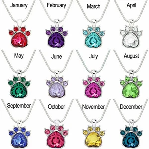 Collar de piedra de nacimiento de cristal colgante joyería diseño pata cadena serpiente caja de regalo - Imagen 1 de 25