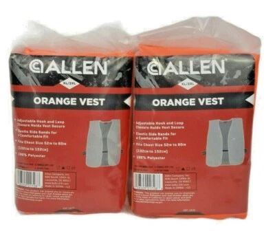 ALLEN 15756A 2 Orange Safety & Hunting Vest Size XL / 2XL Fits 52-60" Chest NEW - Image 1 of 3