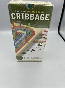 WE Games 3 Spieler Holz Cribbage Brett Set mit Aufbewahrung, schwarz gebeizt - Bild 1 von 3
